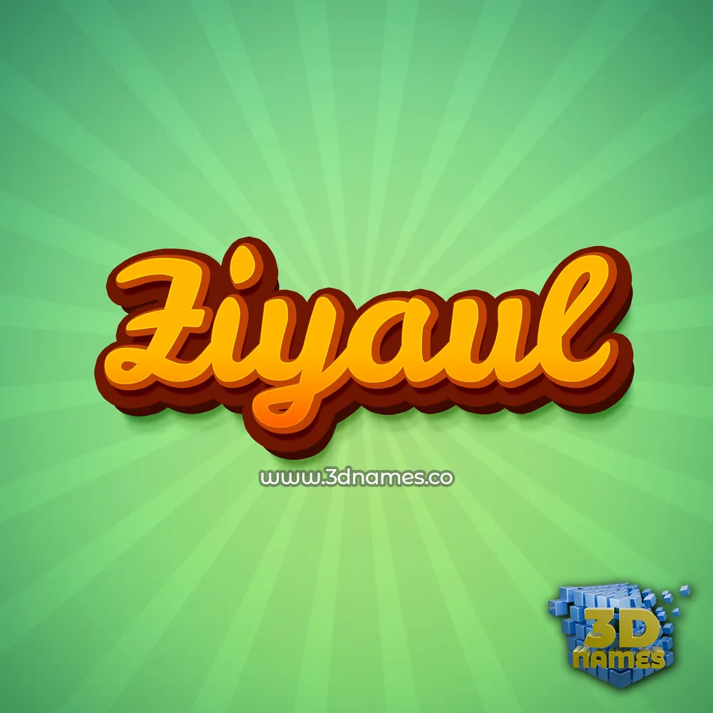 ziyaul in Green Rays style - 3D name wallpaper
