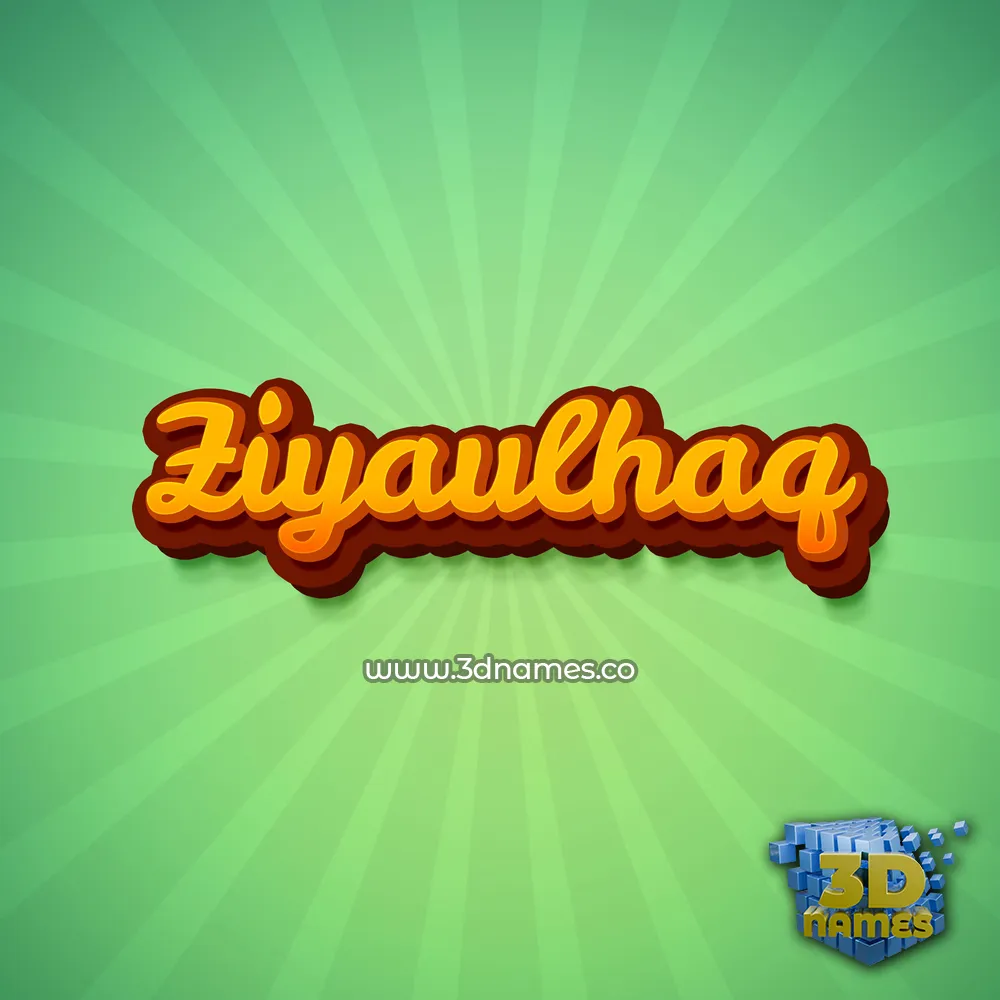 ziyaulhaq in Green Rays style - 3D name wallpaper
