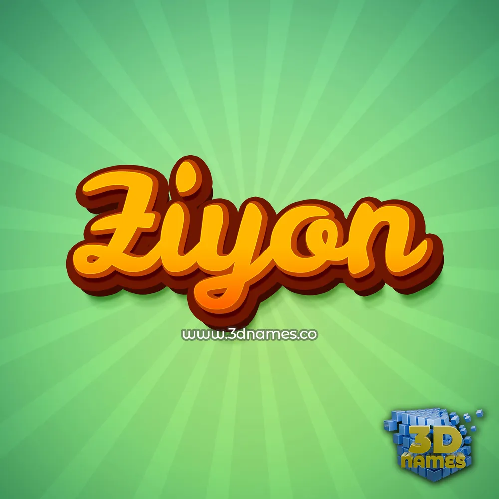 ziyon in Green Rays style - 3D name wallpaper
