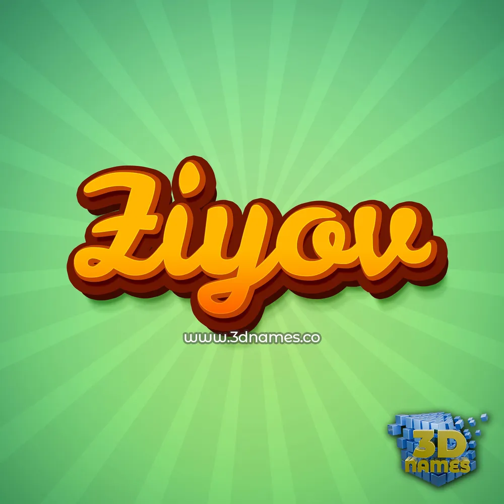 ziyov in Green Rays style - 3D name wallpaper