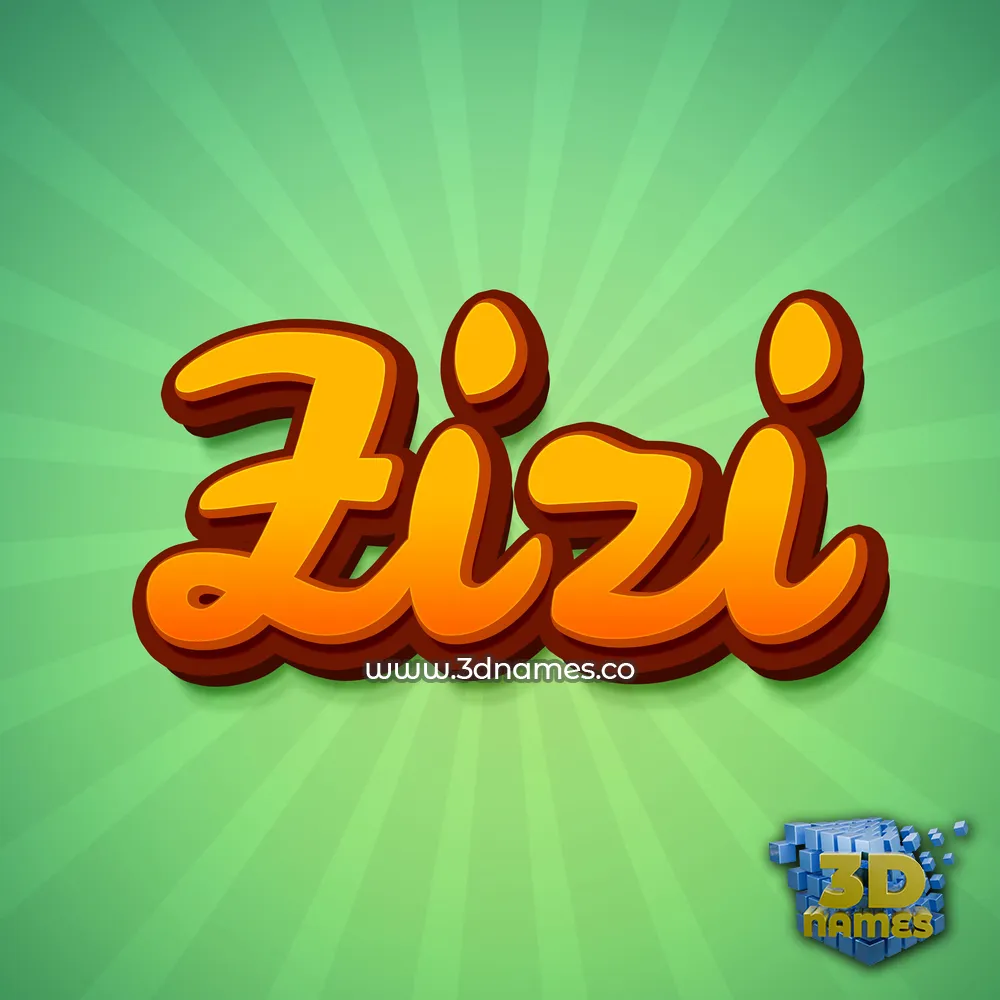 zizi in Green Rays style - 3D name wallpaper