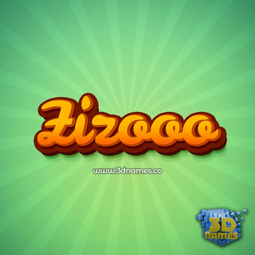 zizooo in Green Rays style - 3D name wallpaper