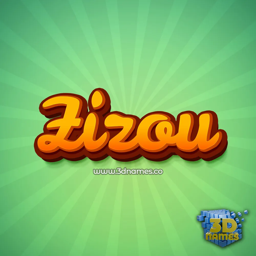 zizou in Green Rays style - 3D name wallpaper