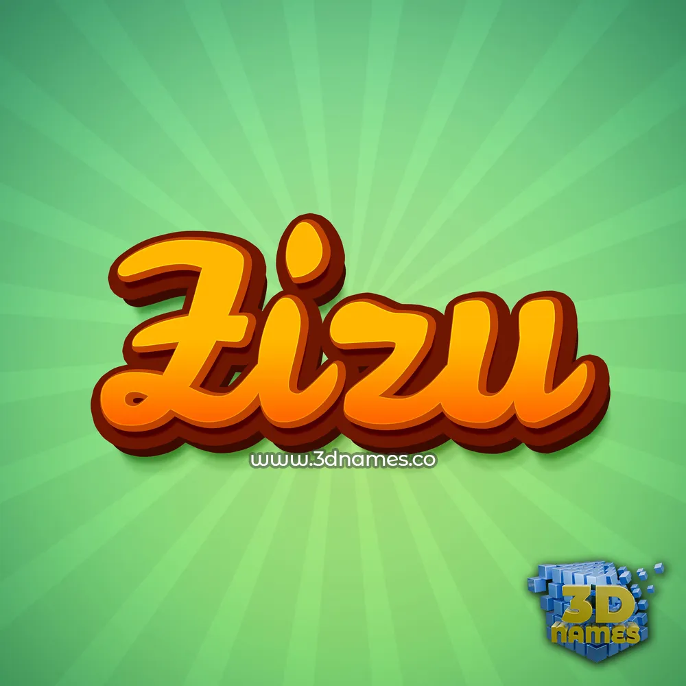 zizu in Green Rays style - 3D name wallpaper