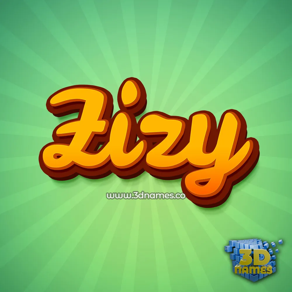 zizy in Green Rays style - 3D name wallpaper
