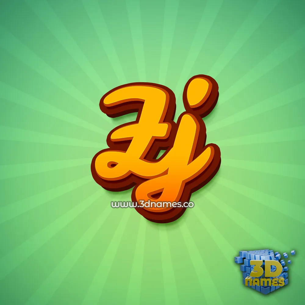 zj in Green Rays style - 3D name wallpaper