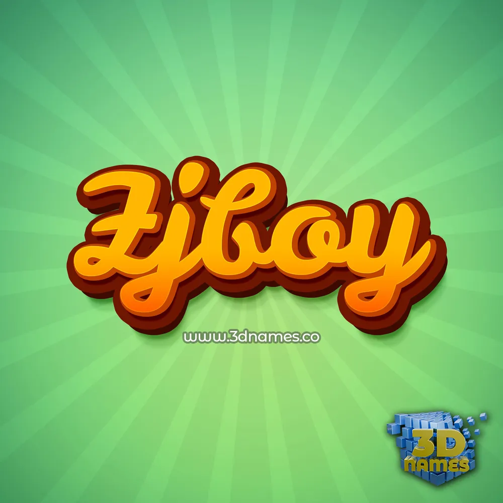 zjboy in Green Rays style - 3D name wallpaper