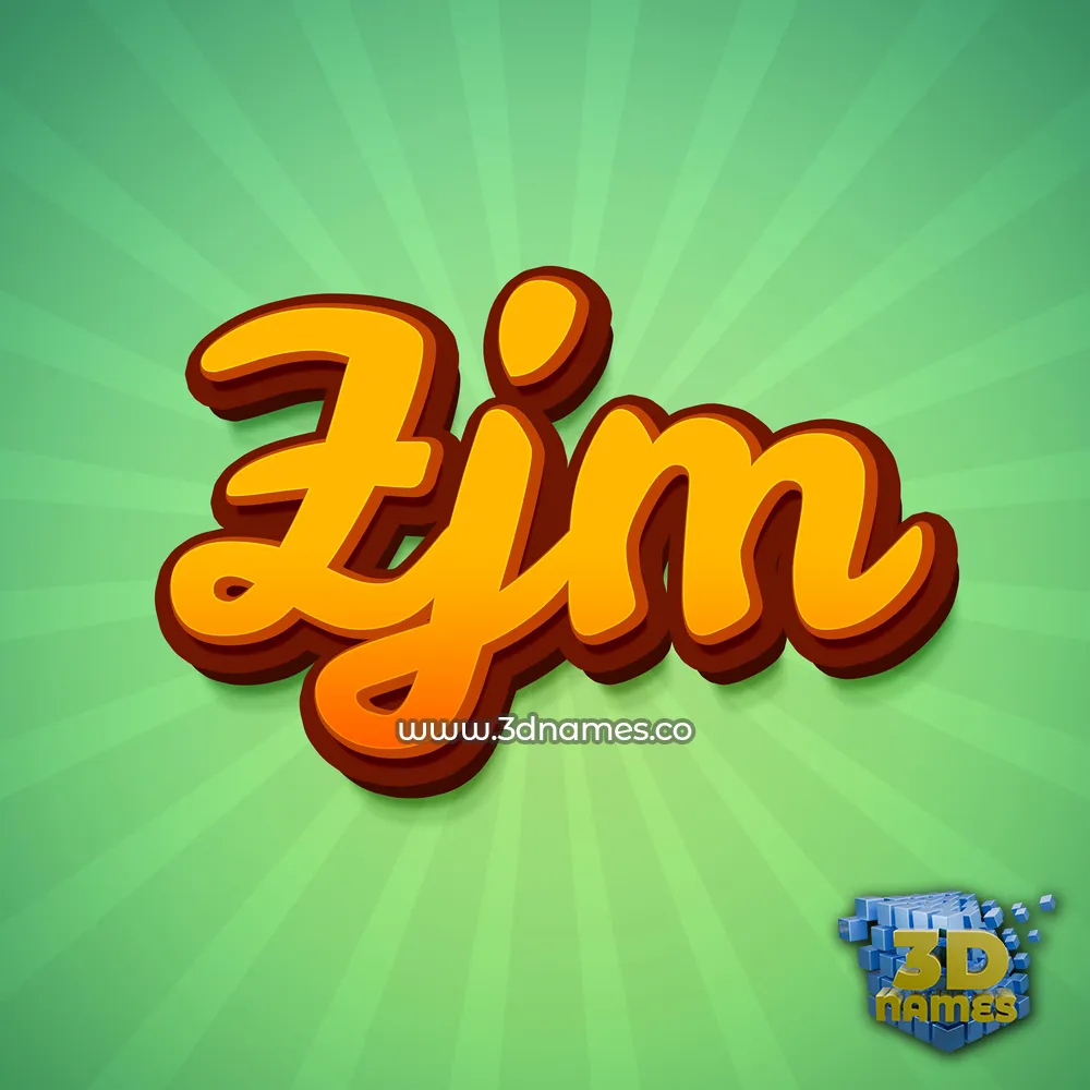 zjm in Green Rays style - 3D name wallpaper