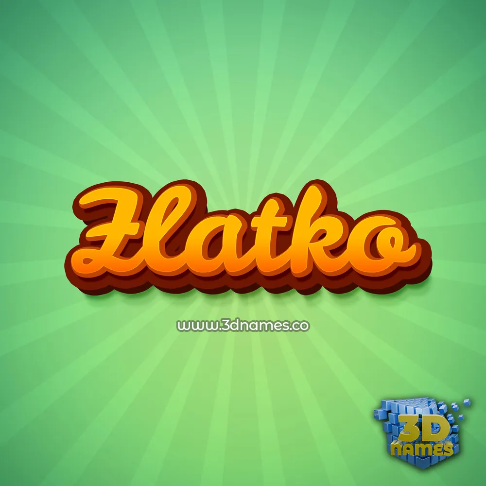 zlatko in Green Rays style - 3D name wallpaper