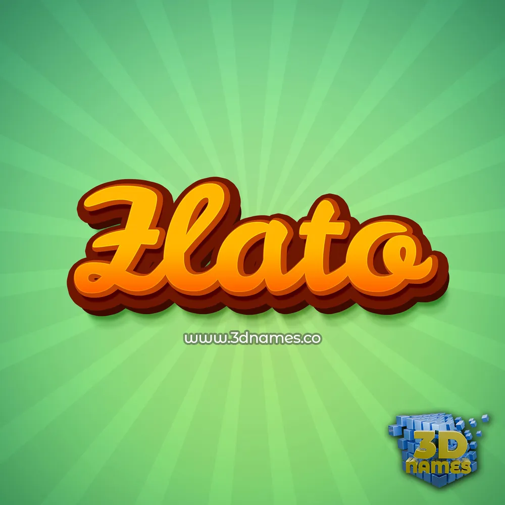 zlato in Green Rays style - 3D name wallpaper