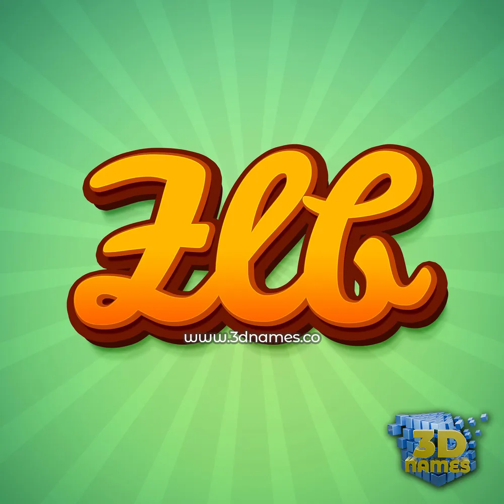 zlb in Green Rays style - 3D name wallpaper