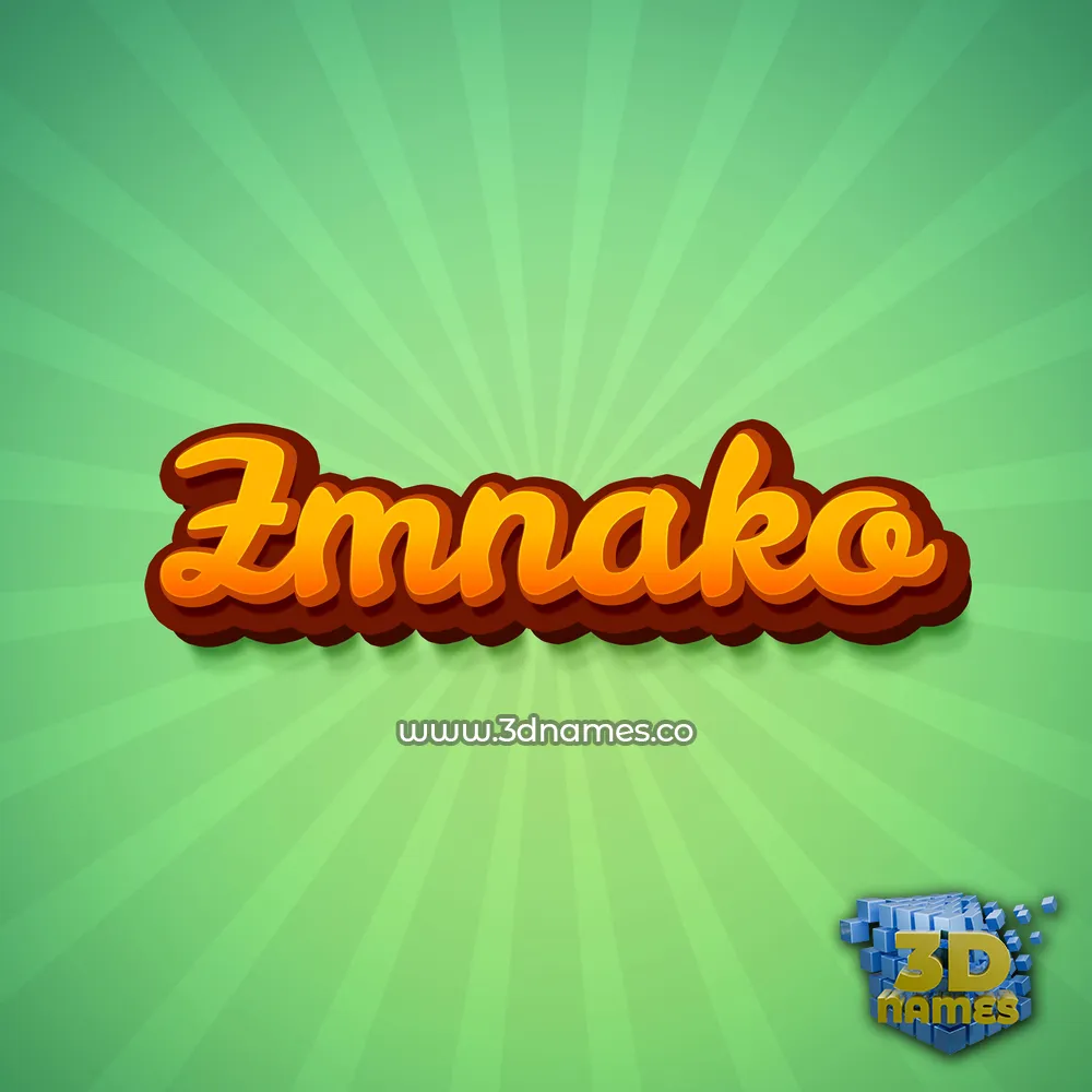 zmnako in Green Rays style - 3D name wallpaper