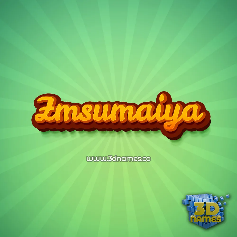 zmsumaiya in Green Rays style - 3D name wallpaper