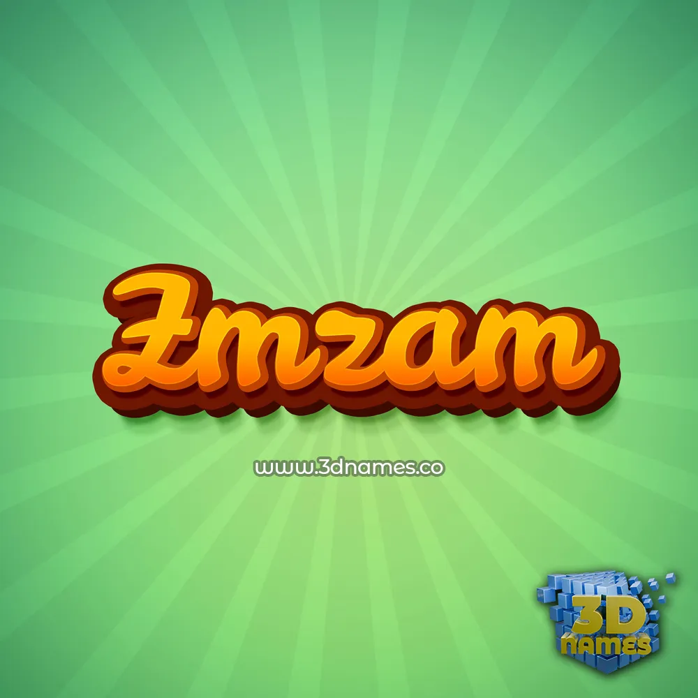 zmzam in Green Rays style - 3D name wallpaper
