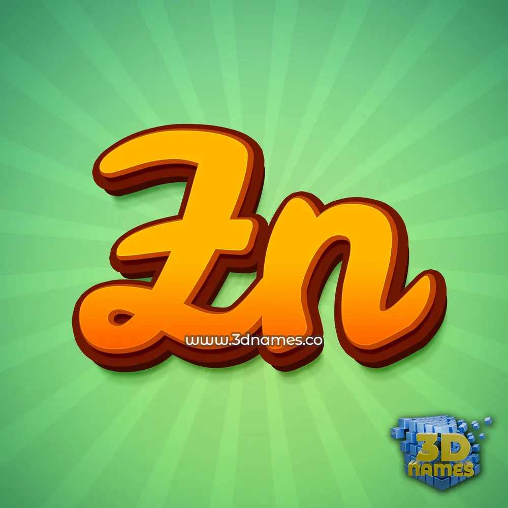 zn in Green Rays style - 3D name wallpaper
