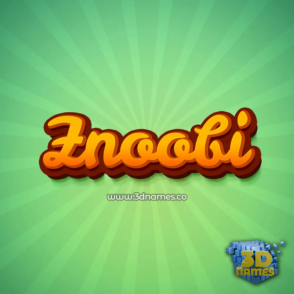 znoobi in Green Rays style - 3D name wallpaper
