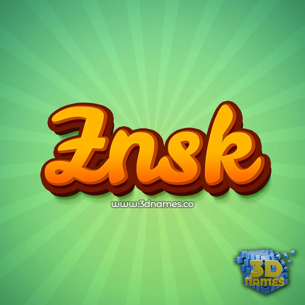 znsk in Green Rays style - 3D name wallpaper