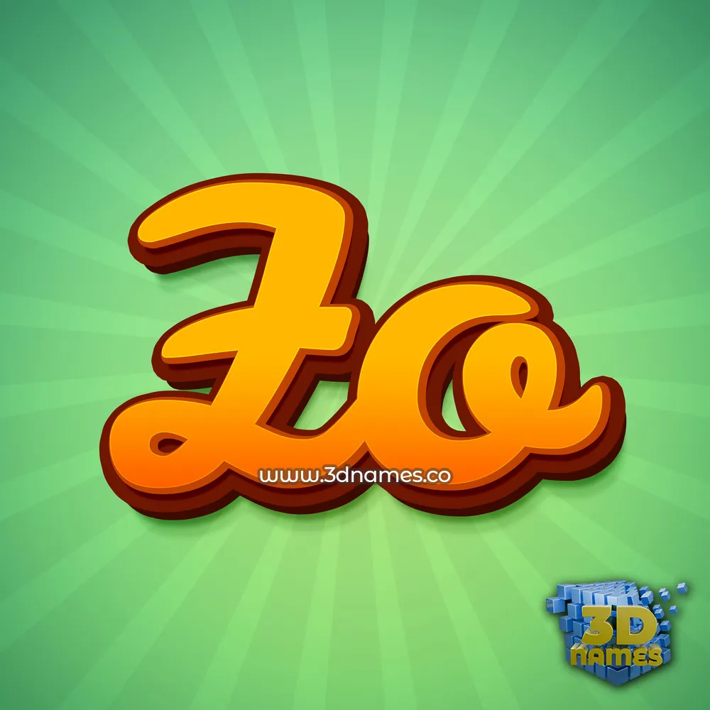 zo in Green Rays style - 3D name wallpaper