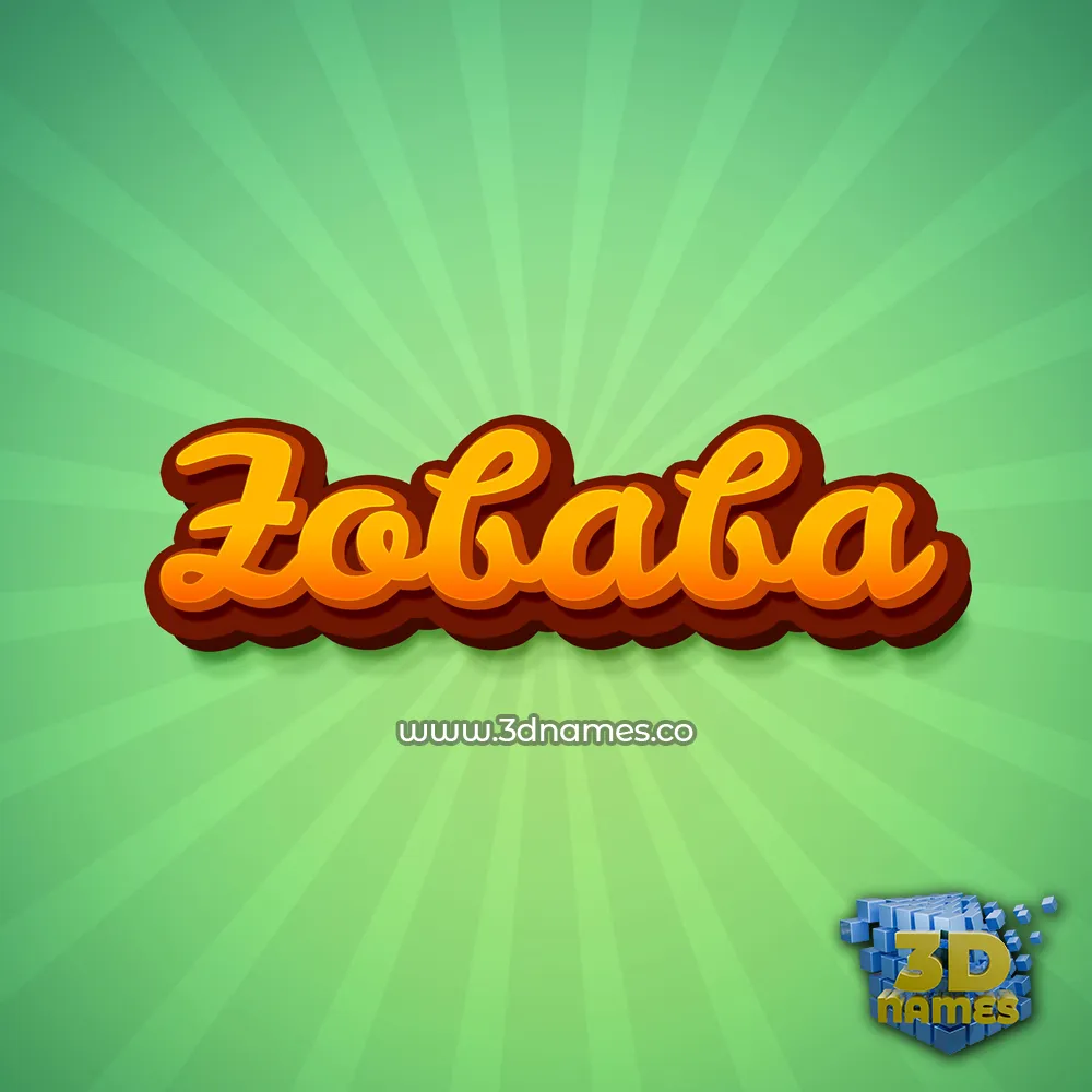 zobaba in Green Rays style - 3D name wallpaper