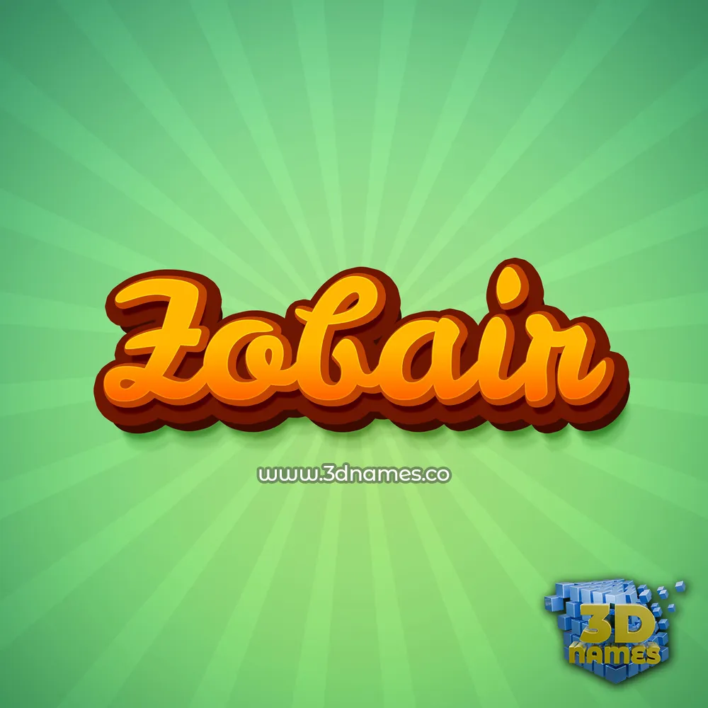 zobair in Green Rays style - 3D name wallpaper