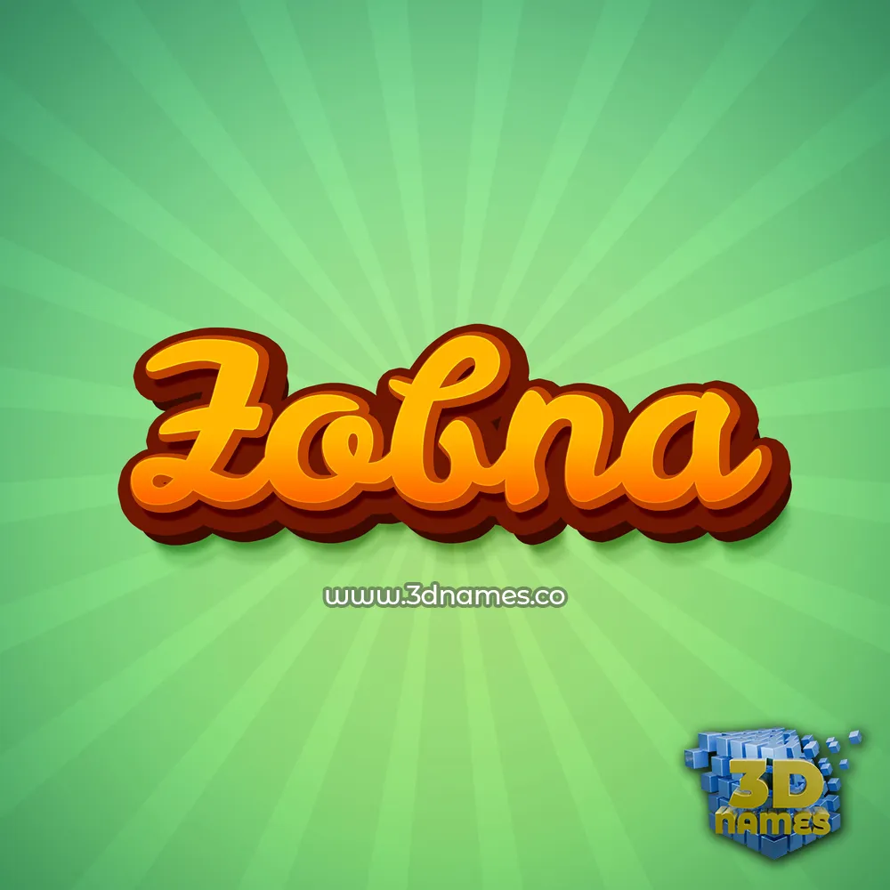 zobna in Green Rays style - 3D name wallpaper