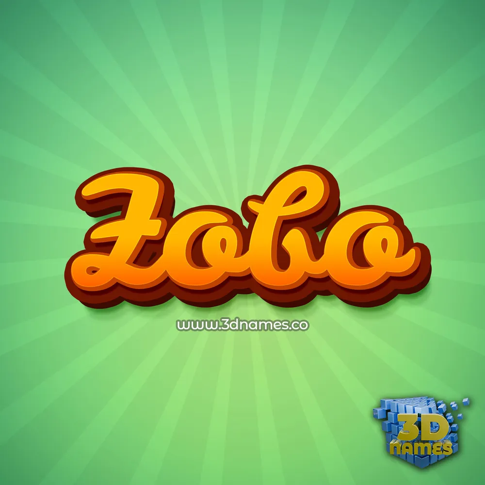 zobo in Green Rays style - 3D name wallpaper