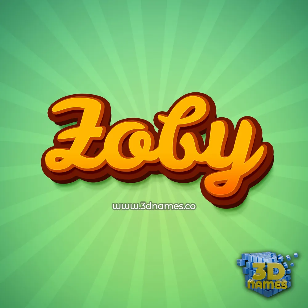 zoby in Green Rays style - 3D name wallpaper