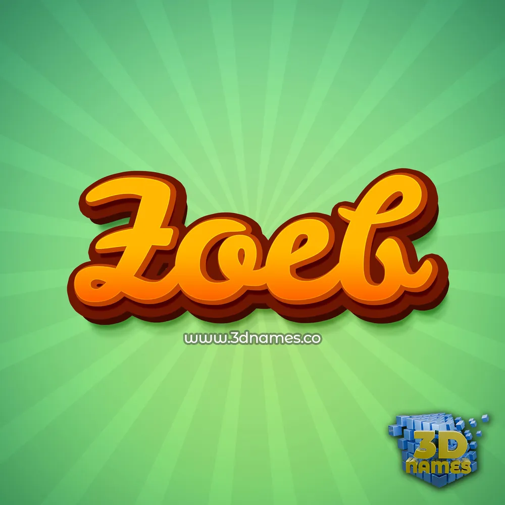 zoeb in Green Rays style - 3D name wallpaper