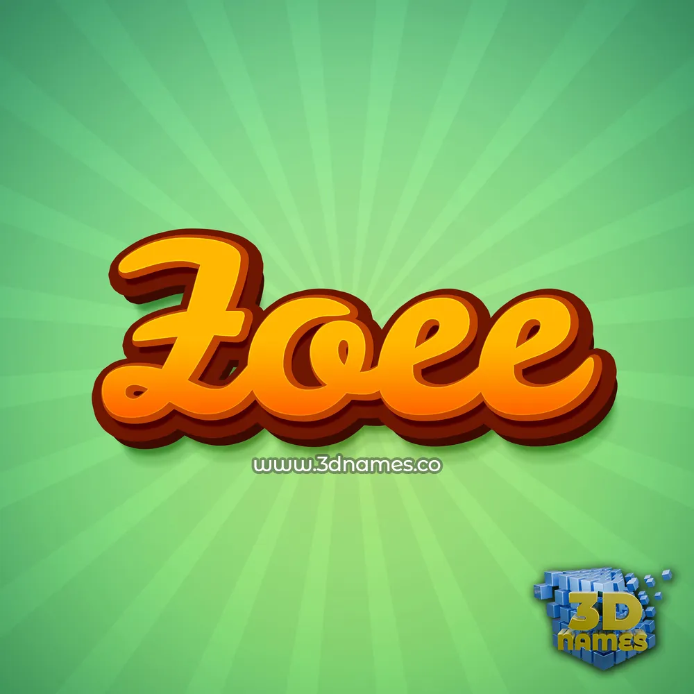 zoee in Green Rays style - 3D name wallpaper