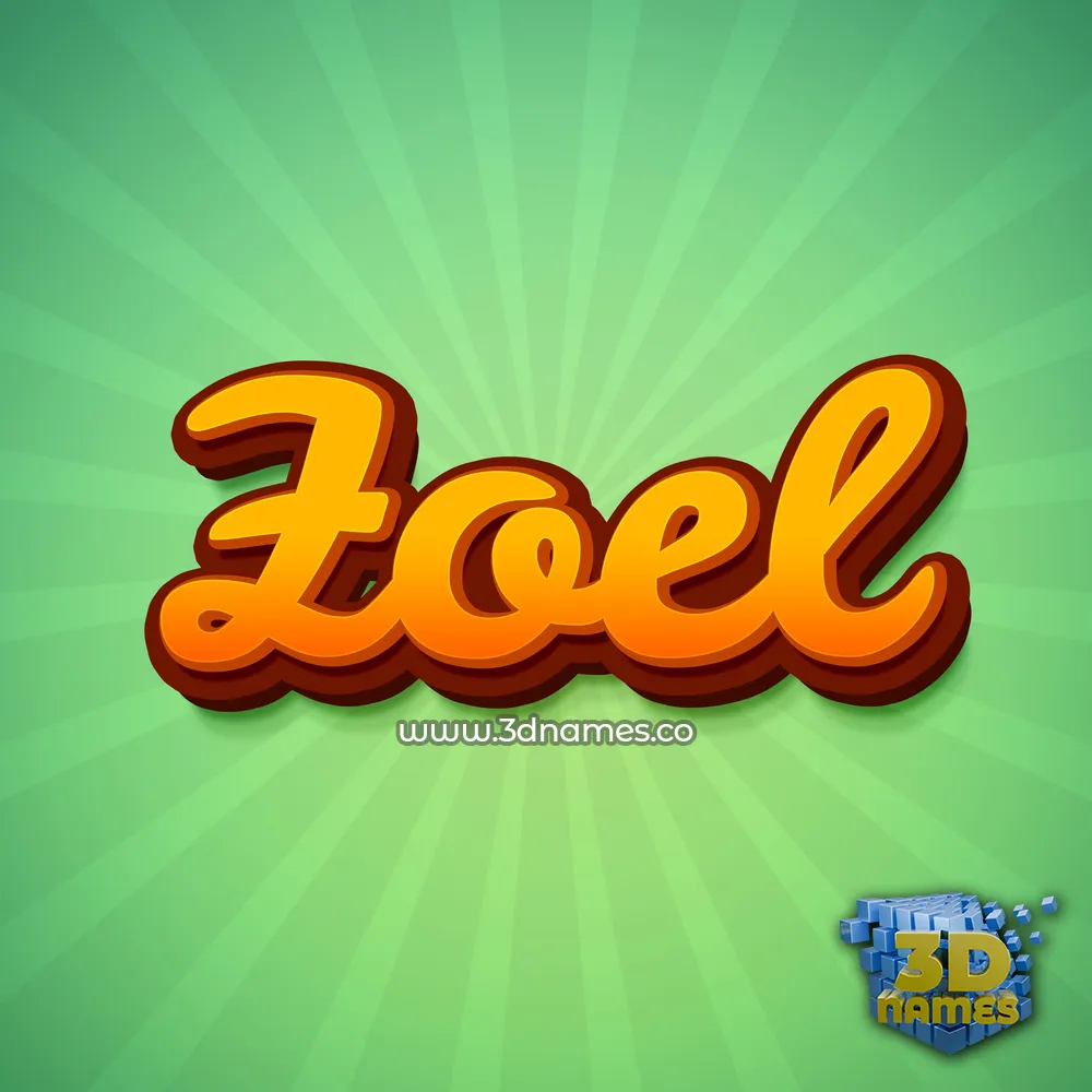 zoel in Green Rays style - 3D name wallpaper