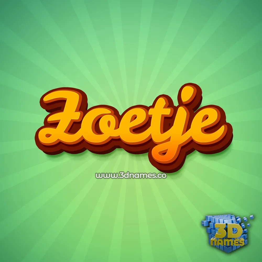 zoetje in Green Rays style - 3D name wallpaper