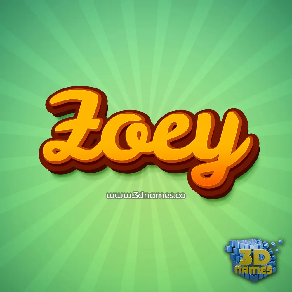 zoey in Green Rays style - 3D name wallpaper
