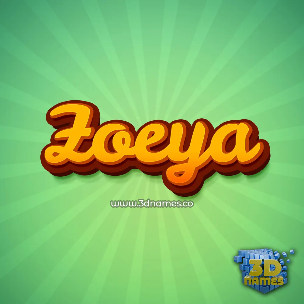 zoeya in Green Rays style - 3D name wallpaper