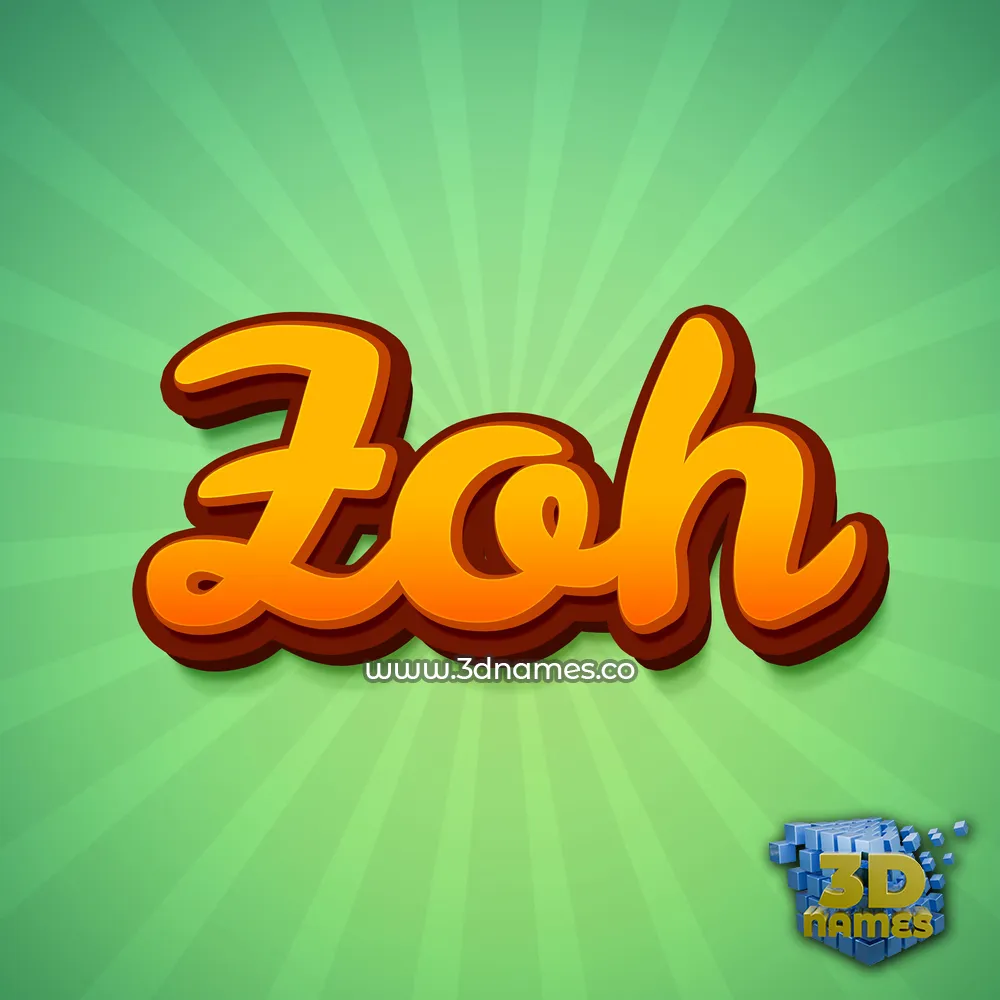 zoh in Green Rays style - 3D name wallpaper