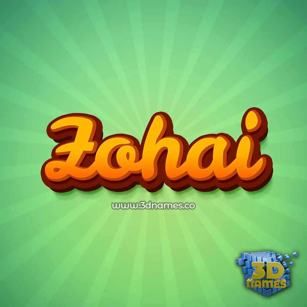 zohai in Green Rays style - 3D name wallpaper