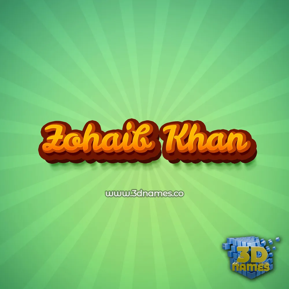 zohaib khan in Green Rays style - 3D name wallpaper