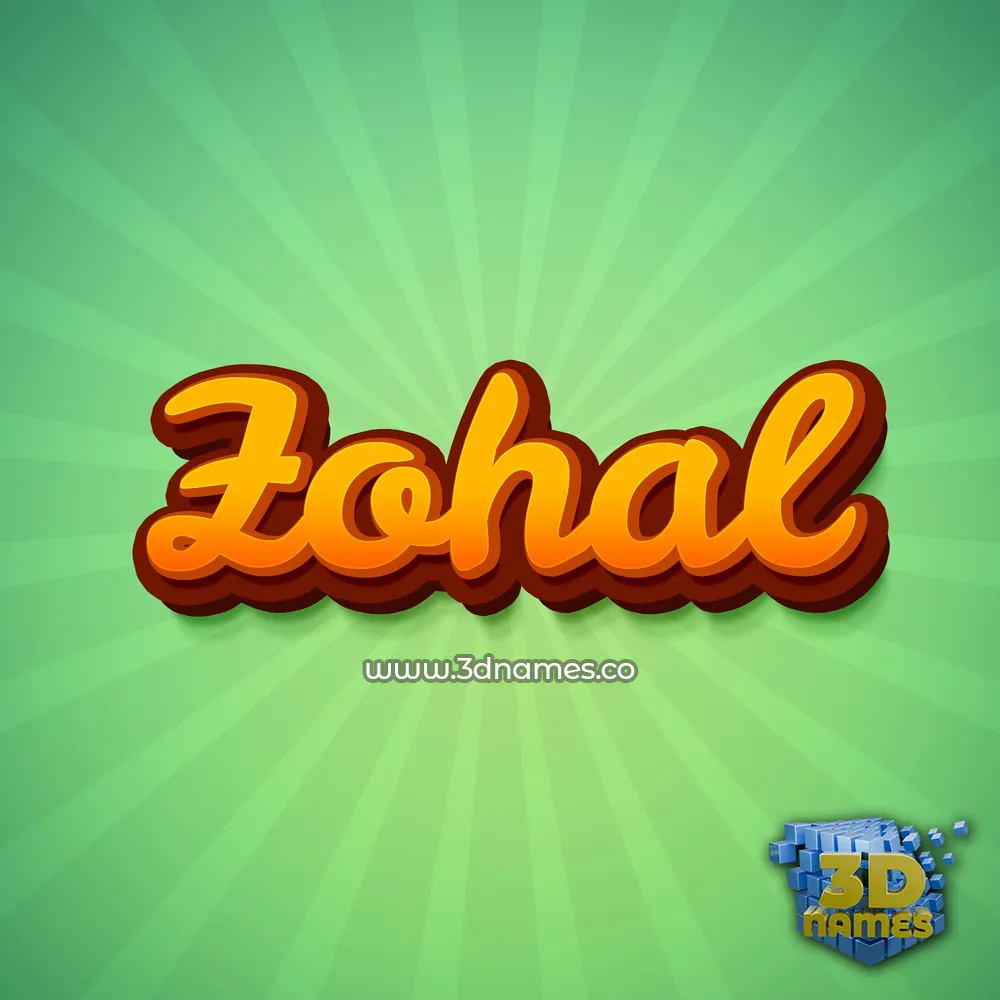 zohal in Green Rays style - 3D name wallpaper