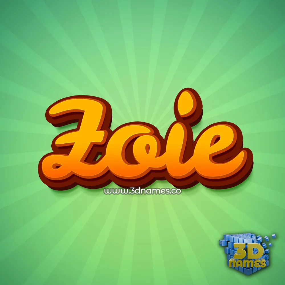 zoie in Green Rays style - 3D name wallpaper