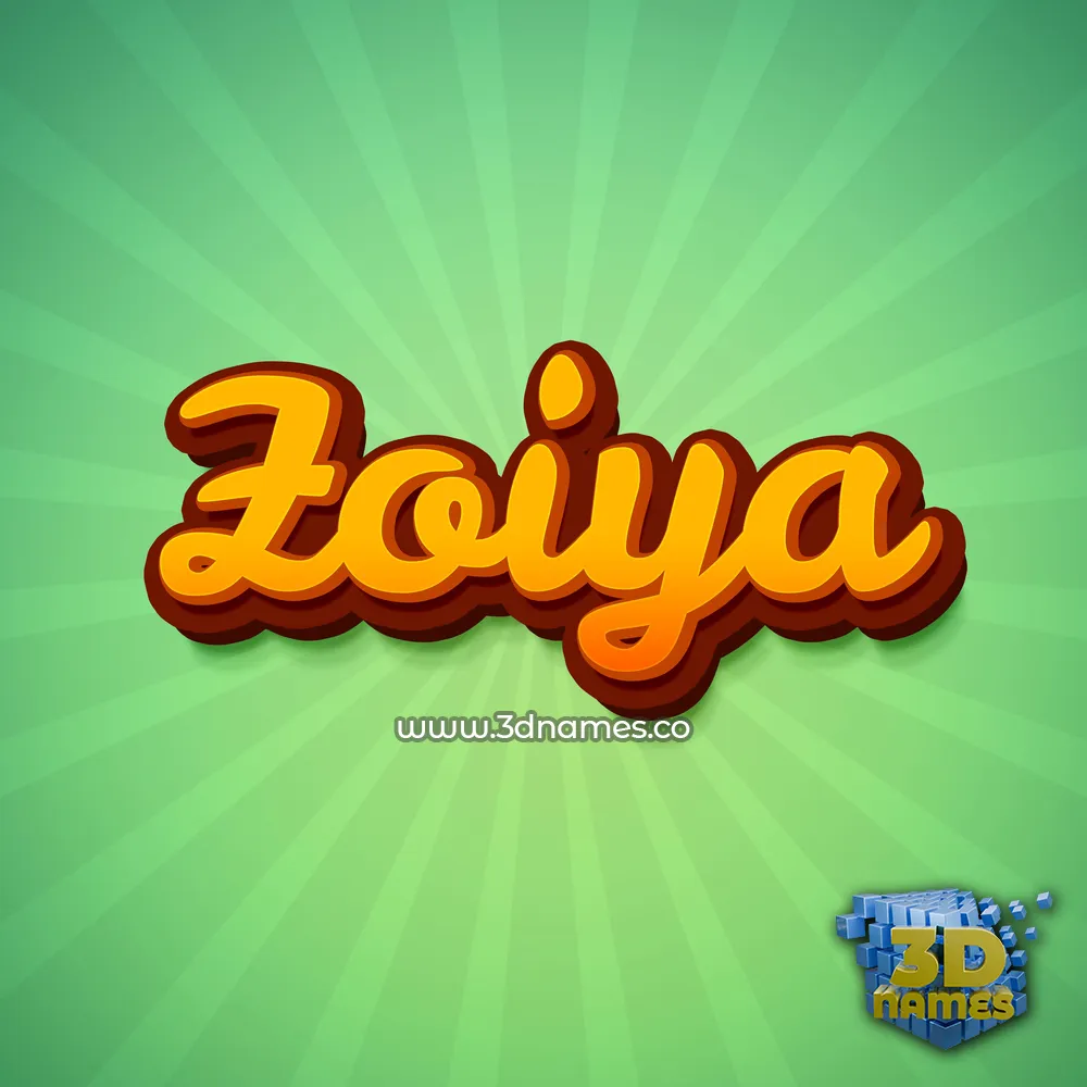 zoiya in Green Rays style - 3D name wallpaper
