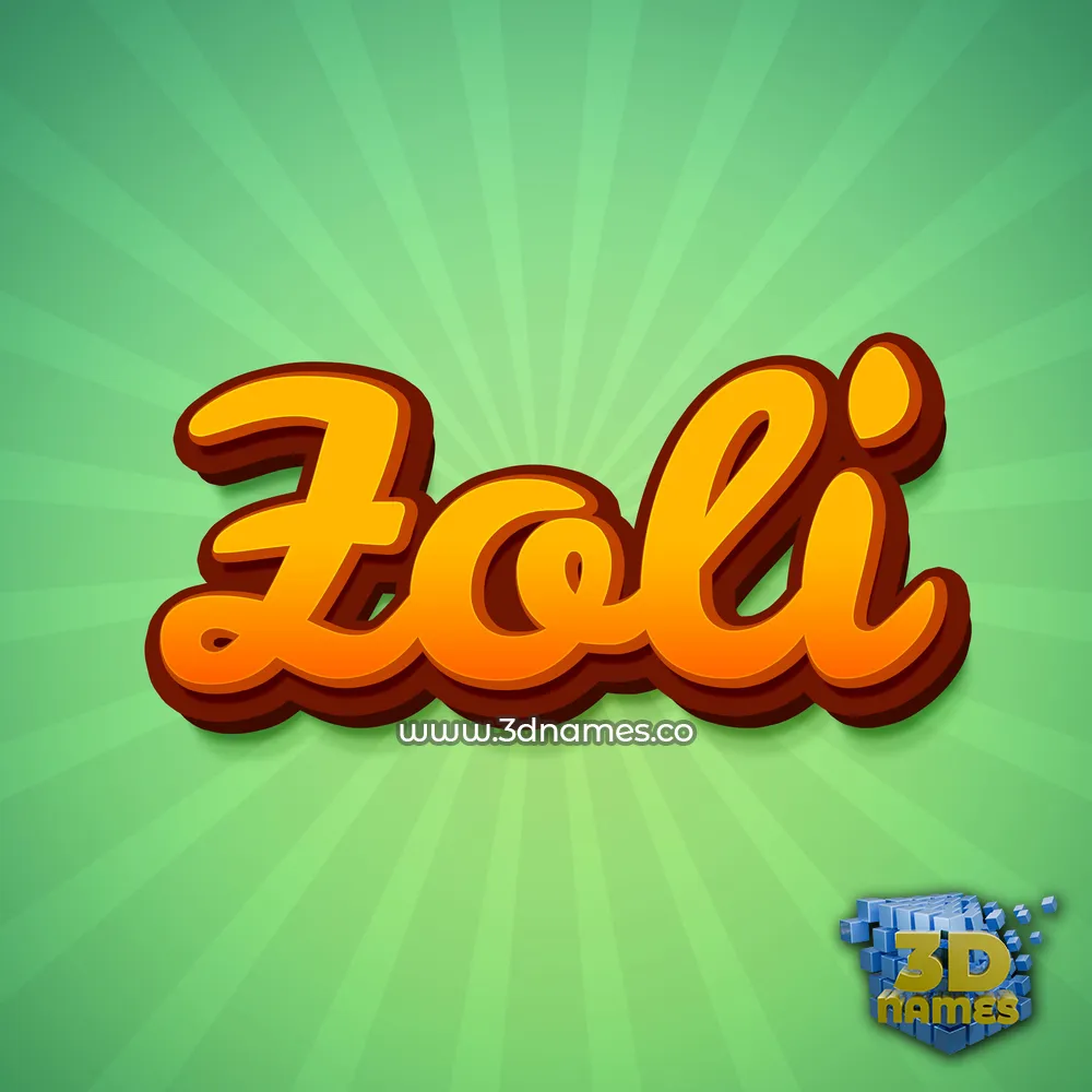 zoli in Green Rays style - 3D name wallpaper