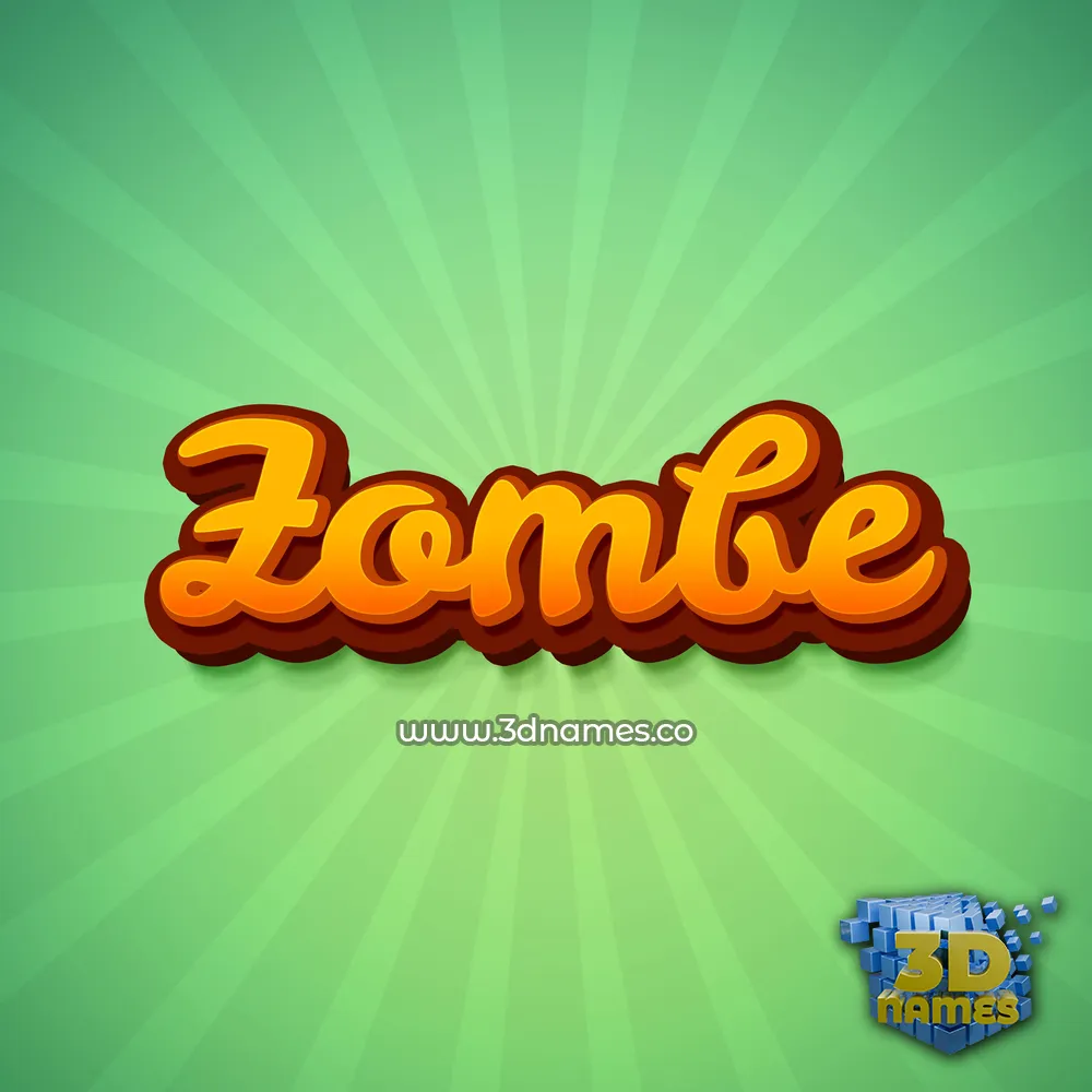 zombe in Green Rays style - 3D name wallpaper