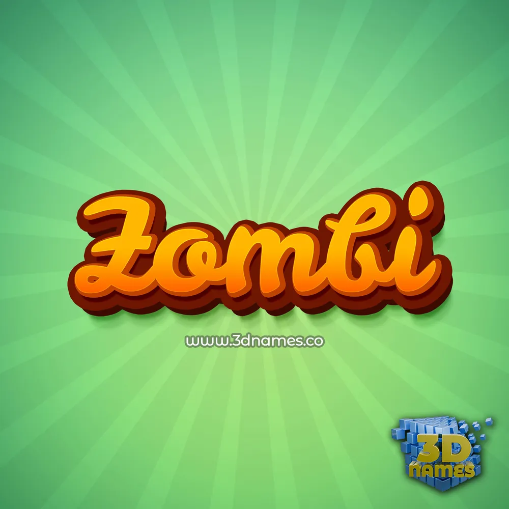 zombi in Green Rays style - 3D name wallpaper