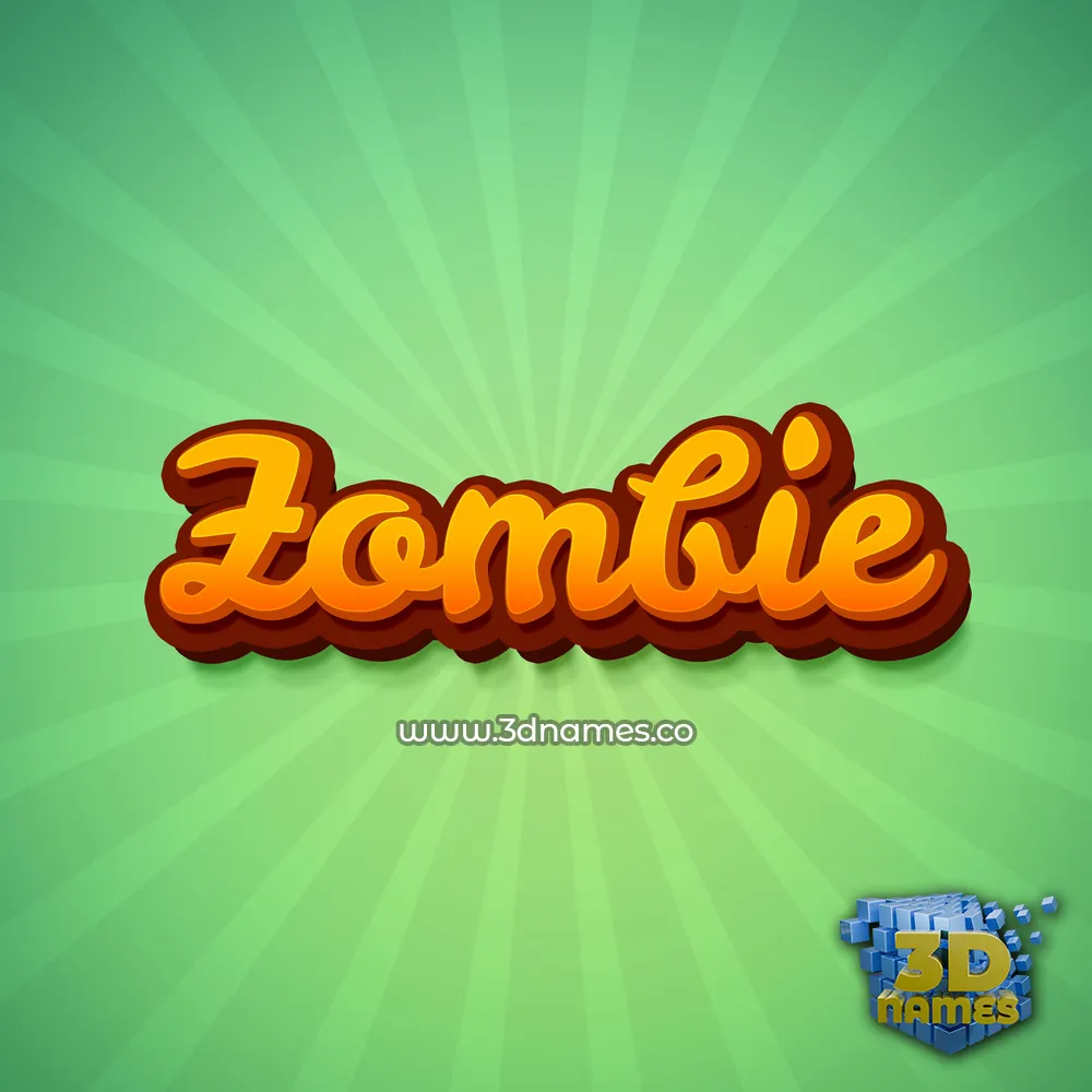 zombie in Green Rays style - 3D name wallpaper