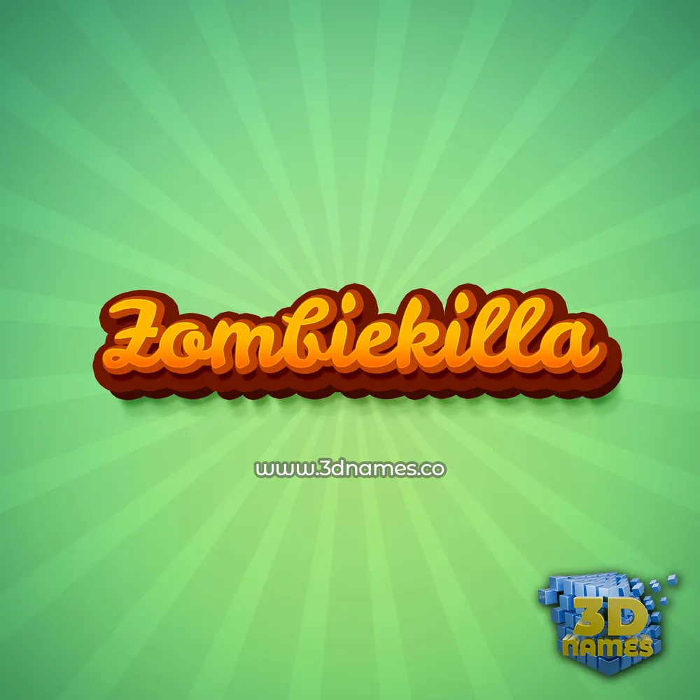 zombiekilla in Green Rays style - 3D name wallpaper