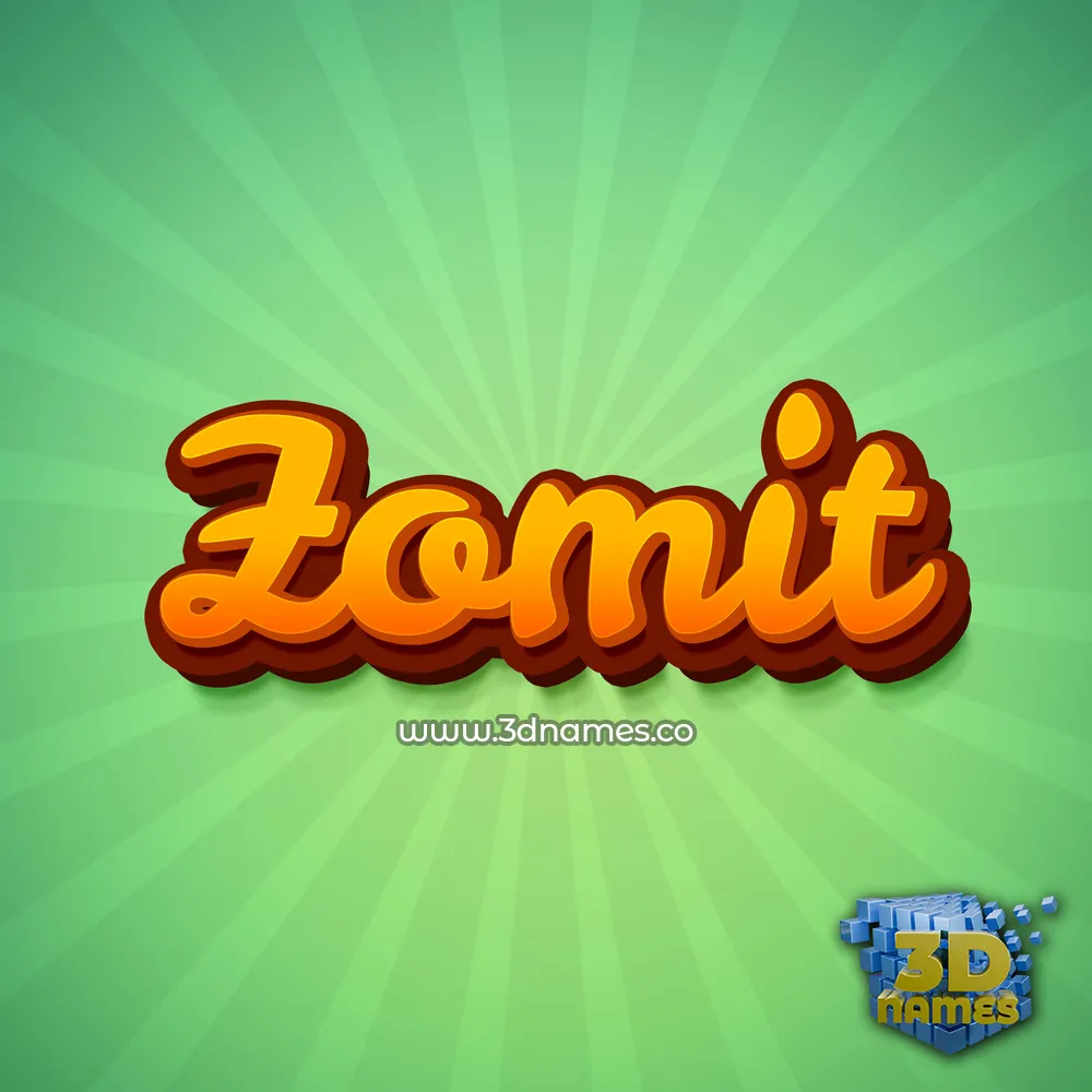zomit in Green Rays style - 3D name wallpaper