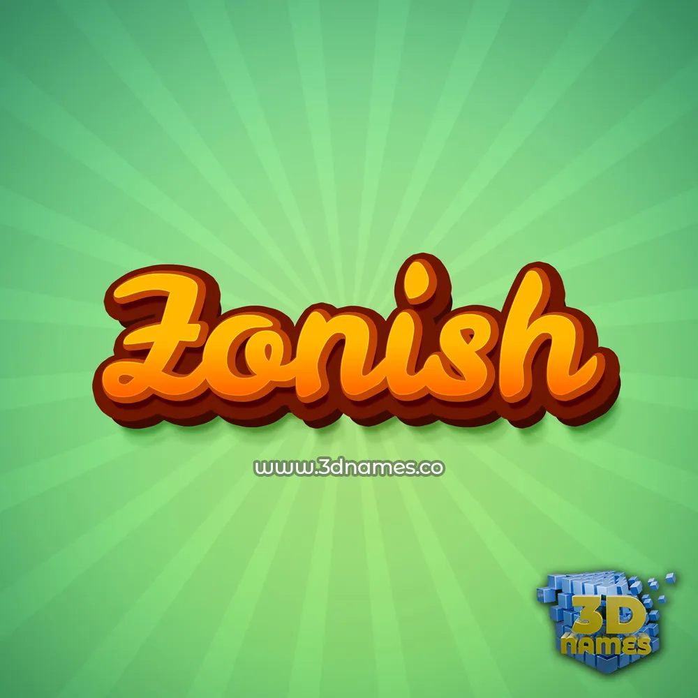 zonish in Green Rays style - 3D name wallpaper