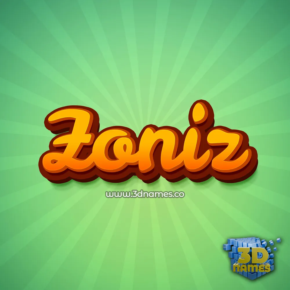 zoniz in Green Rays style - 3D name wallpaper