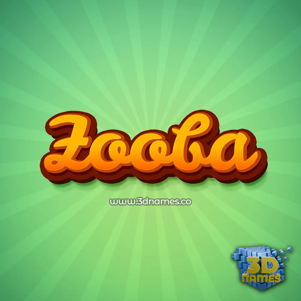 zooba in Green Rays style - 3D name wallpaper