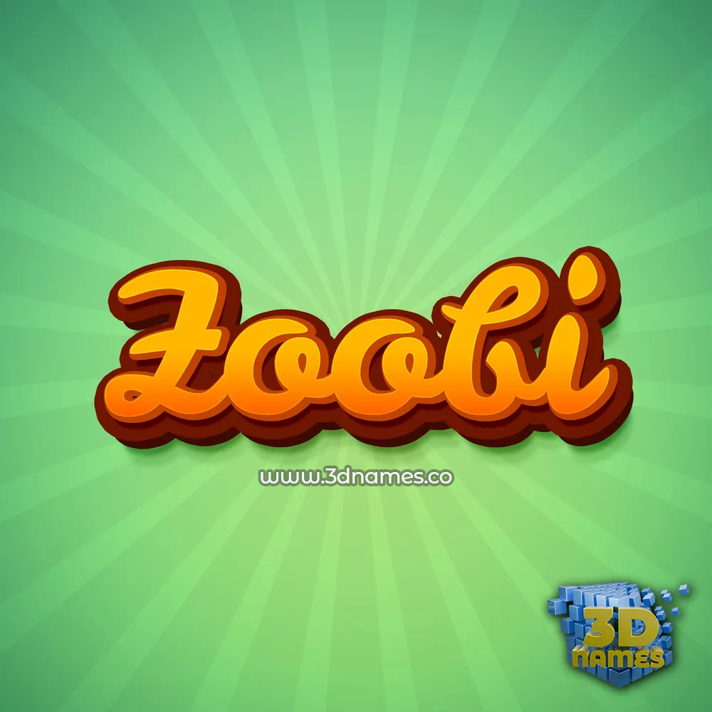zoobi in Green Rays style - 3D name wallpaper
