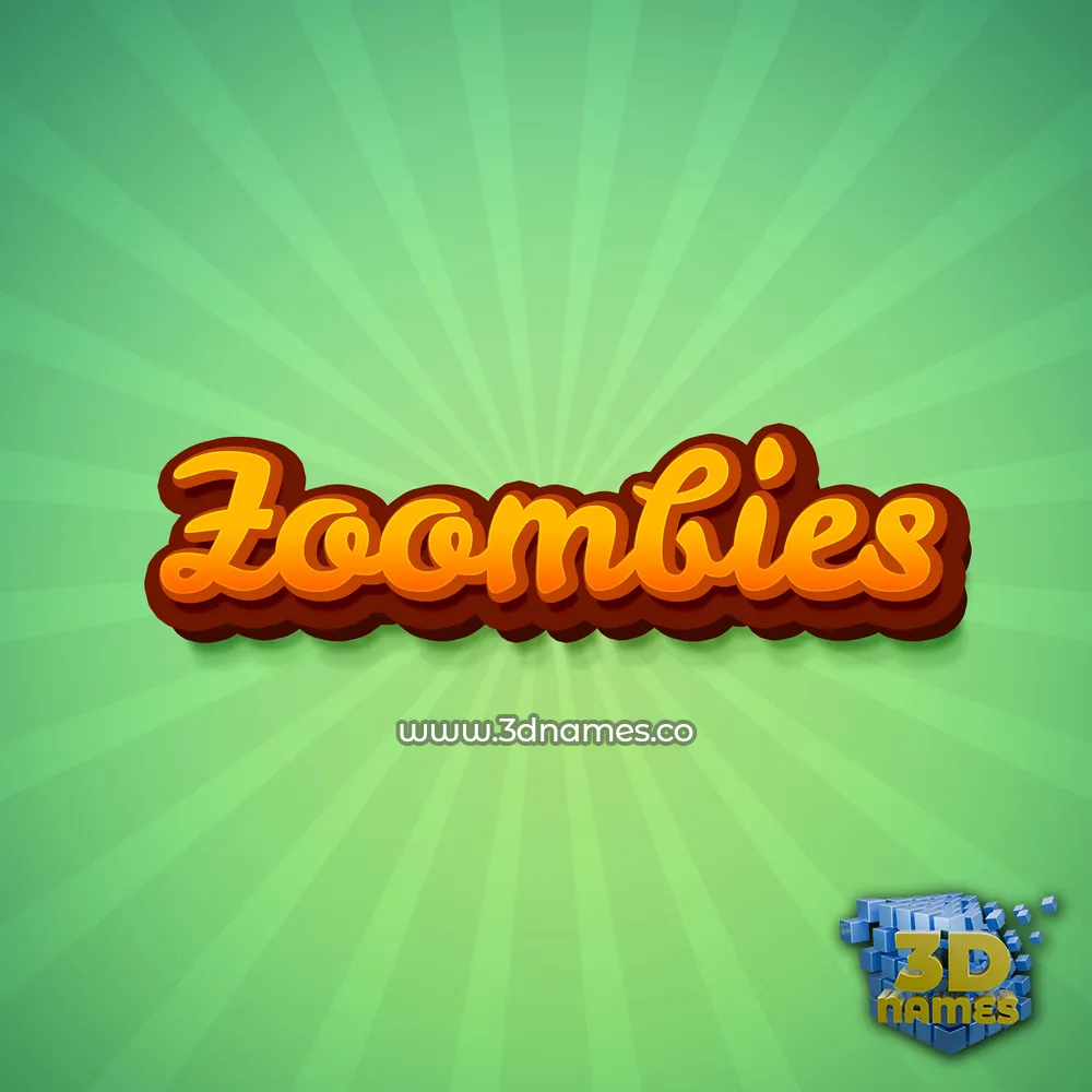 zoombies in Green Rays style - 3D name wallpaper